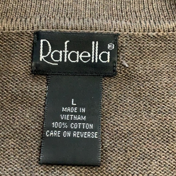 Rafaella brown scoop neckline long sleeve pullover woven knit sweater - Picture 13 of 16